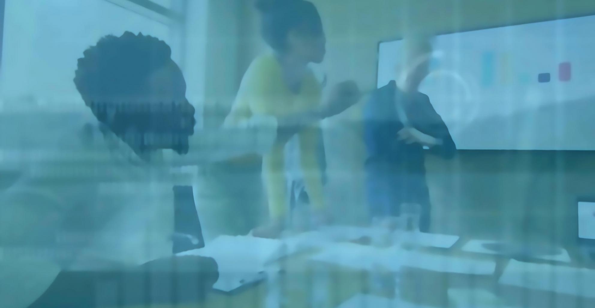 Professional meeting room with IP attorneys reviewing blockchain implementation